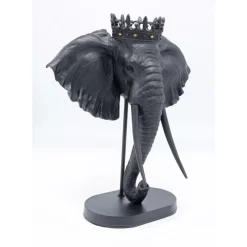 Deko & Geschenkartikel-KARE Design Deko Objekt Elephant Royal Schwarz 57Cm