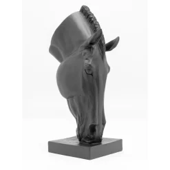 Deko & Geschenkartikel-KARE Design Deko Objekt Horse Face Schwarz 57Cm