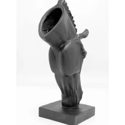 Deko & Geschenkartikel-KARE Design Deko Objekt Horse Face Schwarz 72Cm
