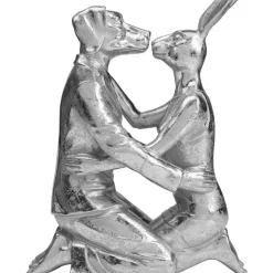 Deko & Geschenkartikel-KARE Design Deko Objekt Kissing Rabbit And Dog Silber