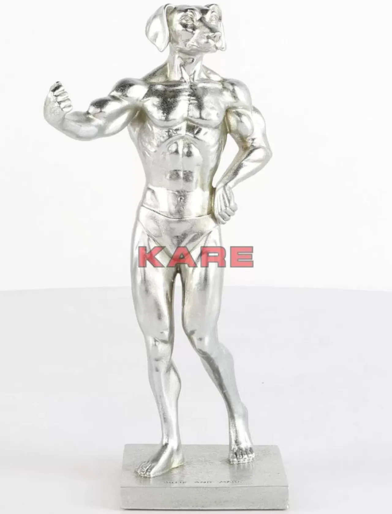 Deko & Geschenkartikel-KARE Design Deko Objekt Muscle Dog Silber