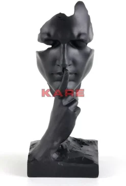 Deko & Geschenkartikel-KARE Design Deko Objekt Quiet Face Schwarz 31Cm