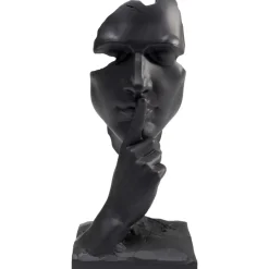 Deko & Geschenkartikel-KARE Design Deko Objekt Quiet Face Schwarz 31Cm