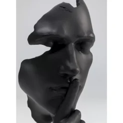 Deko & Geschenkartikel-KARE Design Deko Objekt Quiet Face Schwarz 31Cm