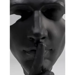 Deko & Geschenkartikel-KARE Design Deko Objekt Quiet Face Schwarz 31Cm