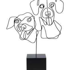 Deko & Geschenkartikel-KARE Design Deko Objekt Wire Dog Faces 38Cm