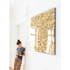 Bilder-KARE Design Deko Rahmen Gold Flower 120X120Cm