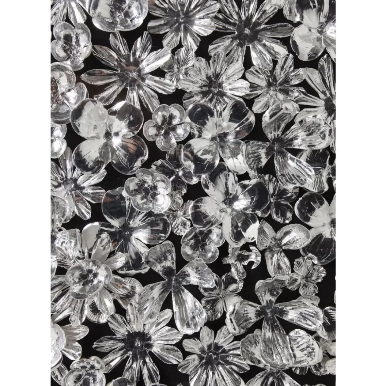Bilder-KARE Design Deko Rahmen Silver Flower 100X100Cm