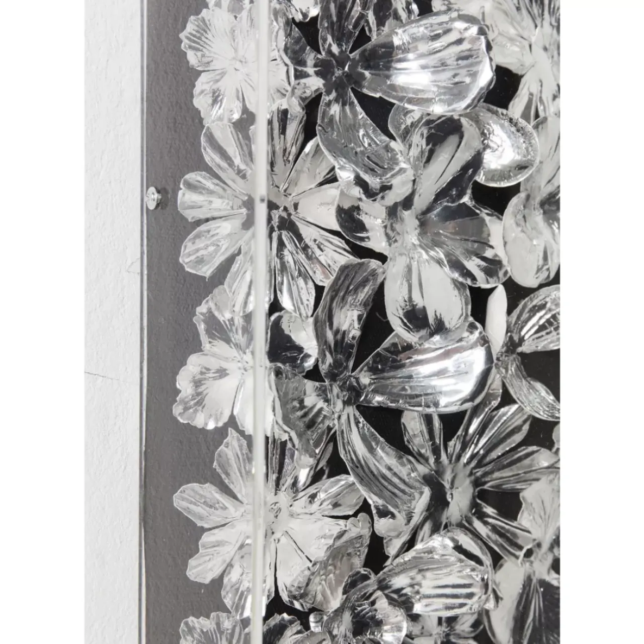 Bilder-KARE Design Deko Rahmen Silver Flower 100X100Cm