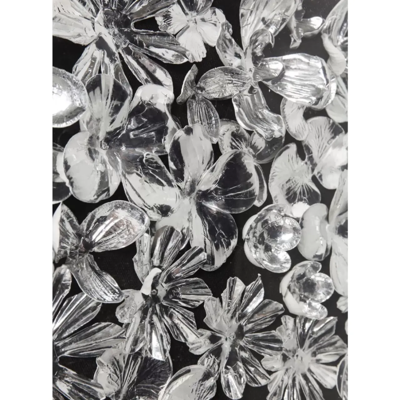 Bilder-KARE Design Deko Rahmen Silver Flower 100X100Cm
