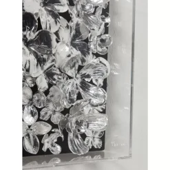 Bilder-KARE Design Deko Rahmen Silver Flower 100X100Cm