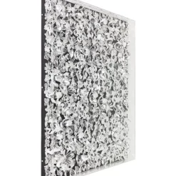 Bilder-KARE Design Deko Rahmen Silver Flower 100X100Cm
