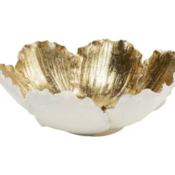 Deko & Geschenkartikel-KARE Design Deko Schale Flower Bloom Creme Gold O20Cm