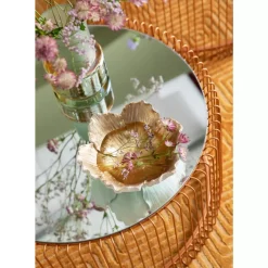 Deko & Geschenkartikel-KARE Design Deko Schale Flower Bloom Creme Gold O20Cm
