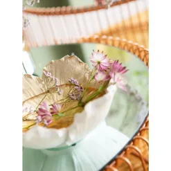 Deko & Geschenkartikel-KARE Design Deko Schale Flower Bloom Creme Gold O20Cm