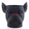Aufbewahrung & Ordnung-KARE Design Deko Ubertopf Bulldog Schwarz