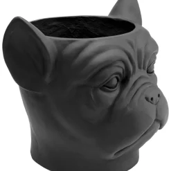 Aufbewahrung & Ordnung-KARE Design Deko Ubertopf Bulldog Schwarz