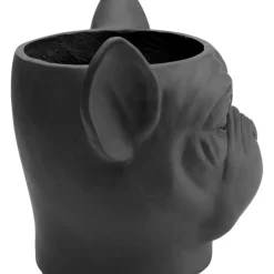 Aufbewahrung & Ordnung-KARE Design Deko Ubertopf Bulldog Schwarz