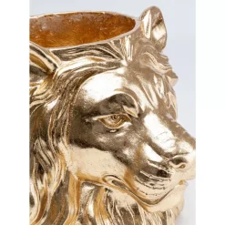 Aufbewahrung & Ordnung-KARE Design Deko Ubertopf Lion Gold