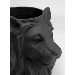 Aufbewahrung & Ordnung-KARE Design Deko Ubertopf Lion Schwarz