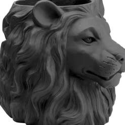 Aufbewahrung & Ordnung-KARE Design Deko Ubertopf Lion Schwarz