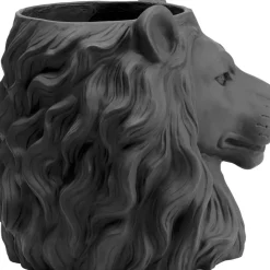 Aufbewahrung & Ordnung-KARE Design Deko Ubertopf Lion Schwarz