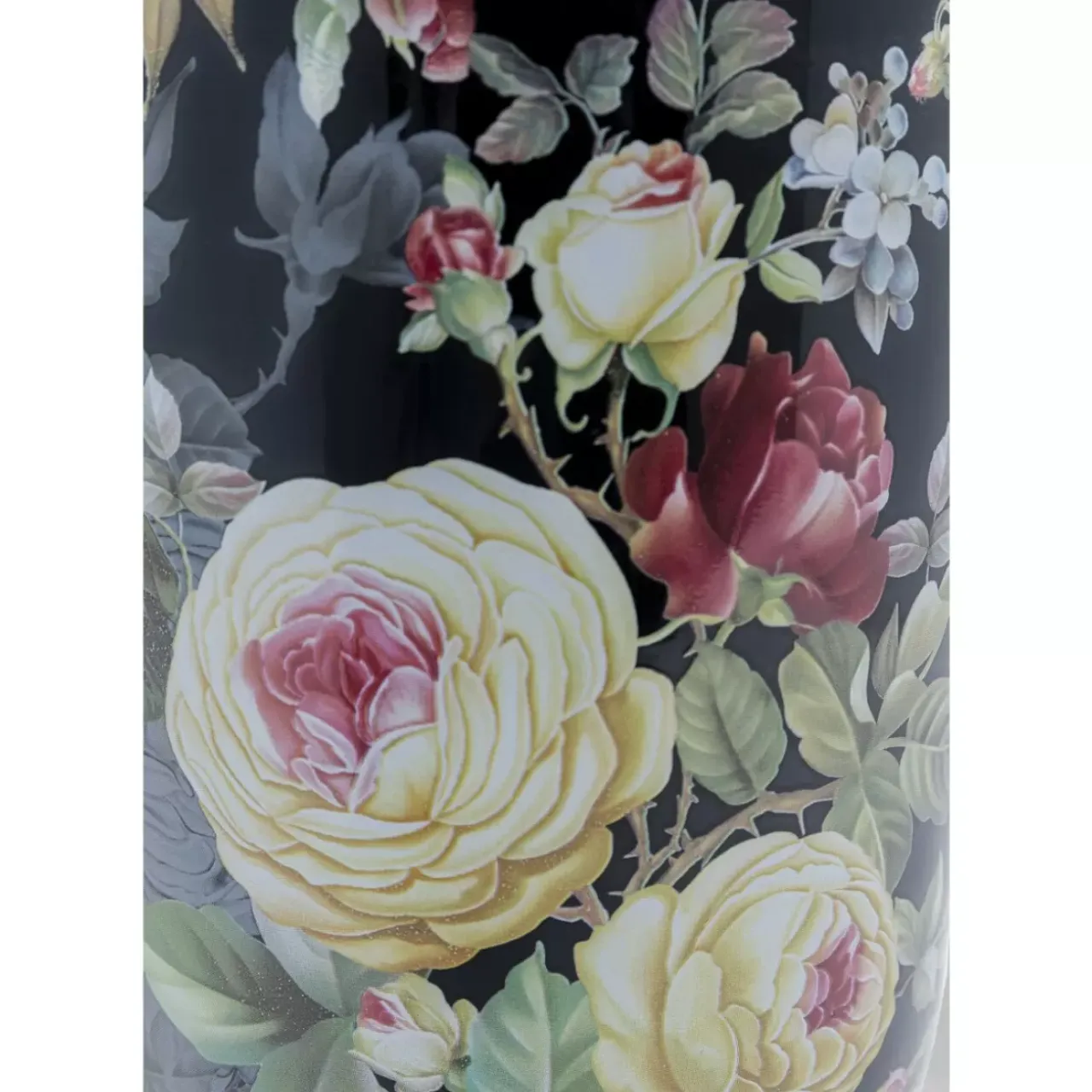 Vasen-KARE Design Deko Vase Rose Magic Schwarz 27Cm