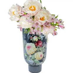 Vasen-KARE Design Deko Vase Rose Magic Schwarz 27Cm