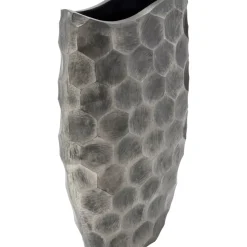 Vasen-KARE Design Deko Vase Sacramento Comb Silber Antik 59Cm
