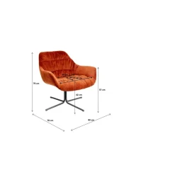 Sessel-KARE Design Drehsessel Bristol Rostrot