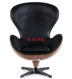 Sessel-KARE Design Drehsessel Lounge Black Walnut