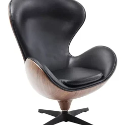 Sessel-KARE Design Drehsessel Lounge Black Walnut
