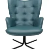 Sessel-KARE Design Drehsessel Oscar Leder Blau