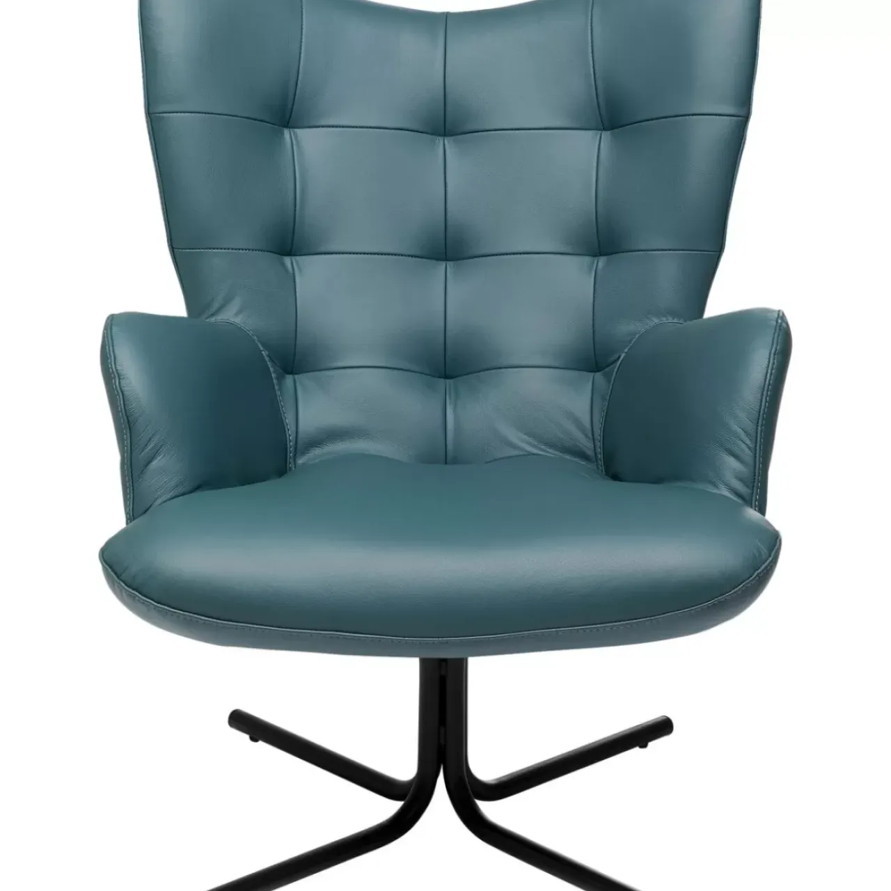 Sessel-KARE Design Drehsessel Oscar Leder Blau