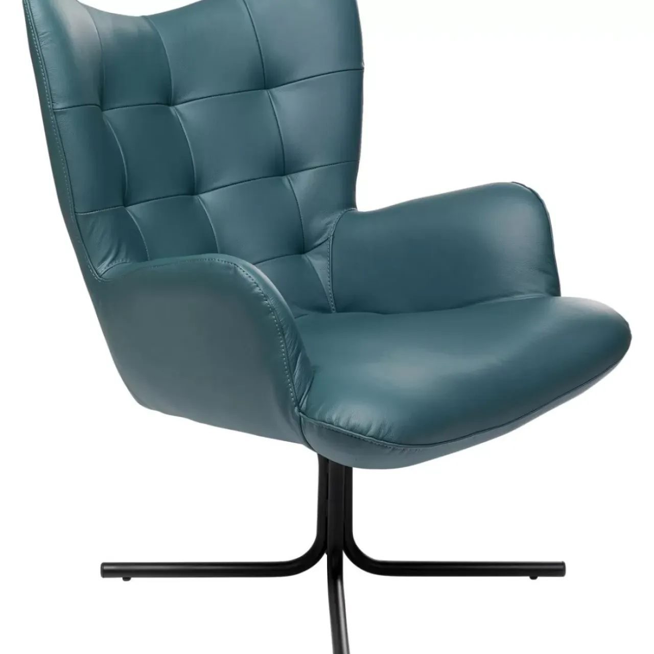 Sessel-KARE Design Drehsessel Oscar Leder Blau