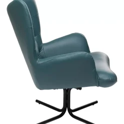 Sessel-KARE Design Drehsessel Oscar Leder Blau