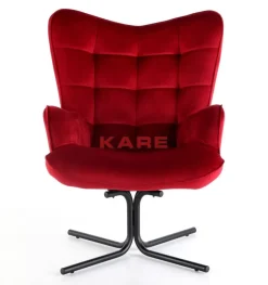 Sessel-KARE Design Drehsessel Oscar Velvet Rot