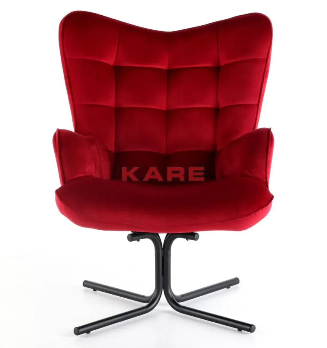 Sessel-KARE Design Drehsessel Oscar Velvet Rot