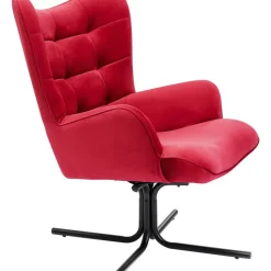 Sessel-KARE Design Drehsessel Oscar Velvet Rot