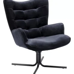 Sessel-KARE Design Drehsessel Oscar Velvet Schwarz