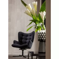 Sessel-KARE Design Drehsessel Oscar Velvet Schwarz
