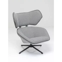 Sessel-KARE Design Drehsessel Toledo Schwarz Weiss