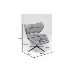 Sessel-KARE Design Drehsessel Toledo Schwarz Weiss