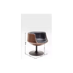 Stühle-KARE Design Drehstuhl Club Walnut