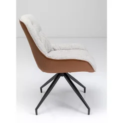 Stühle-KARE Design Drehstuhl Lori Grau Braun