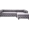 Sofas & Couches-KARE Design Ecksofa Desire Velvet Silbergrau R