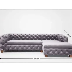 Sofas & Couches-KARE Design Ecksofa Desire Velvet Silbergrau R