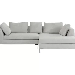 Sofas & Couches-KARE Design Ecksofa Gianni Cord Grau Rechts
