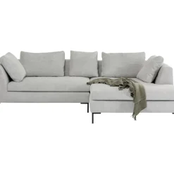 Sofas & Couches-KARE Design Ecksofa Gianni Cord Grau Rechts