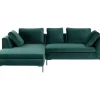 Sofas & Couches-KARE Design Ecksofa Gianni Small Velvet Dunkelgrun Links